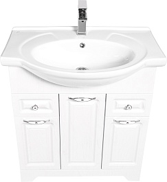 Stella Polare Мебель для ванной Кармела 75 люкс белое серебро – фотография-8